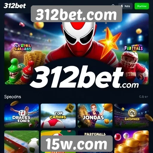 Variedade de jogos disponíveis na plataforma 312bet